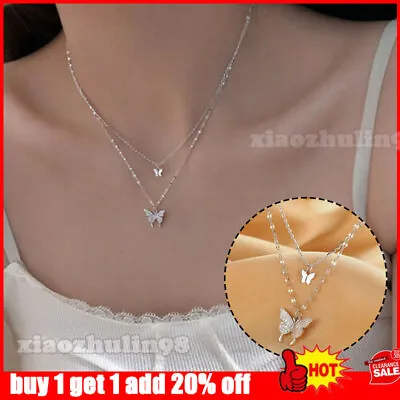 £2.59 • Buy 925 Silver Butterfly Clavicle Chain Women Fashion Pendant Necklace Charm Jewelry