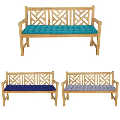 Gardenista Outdoor 3 Seater Bench Seat Cushion Garden Furniture Tufted Seat Pad • £29.97