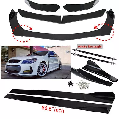 Gloss Black Front Bumper Spoiler+Side Skirt+Rear Lip Body Kit  For Chevy • $79.99