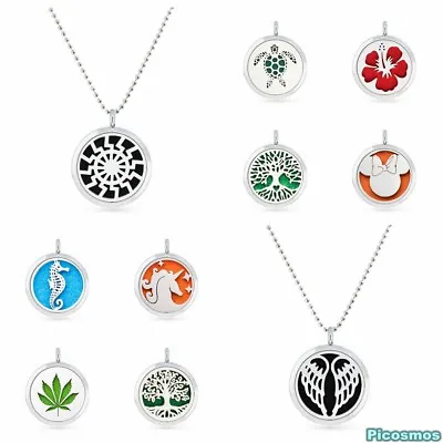 Hot 30mm Alloy Aromatherapy Essential Oil Diffuser Perfume Locket Necklace  • $1.60