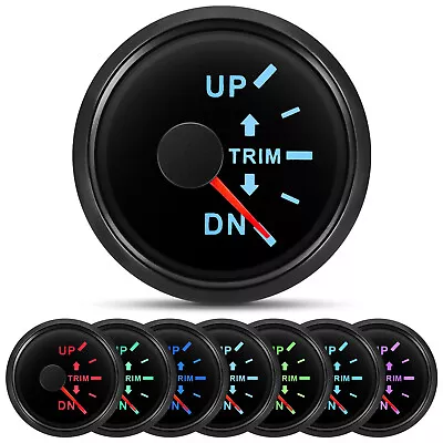 52mm Boat Trim Gauge 0-190ohms 7 Color Marine Trim Tilt Indicator Up Down 12/24V • $20.60