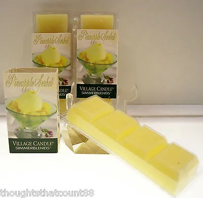 Village Candle 3pc Lot Simmer Blends /Tart PINEAPPLE SORBET *FREE USA SHIPPING • $16.99