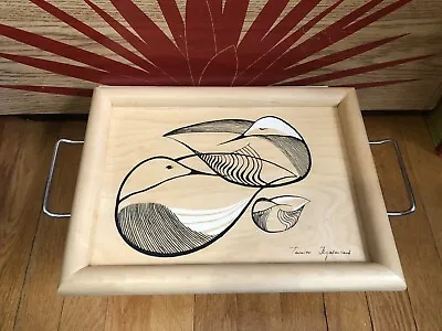 Scandinavian Vintage Aarikka Finland Wooden Tray With Metal Handles 1980 • $65