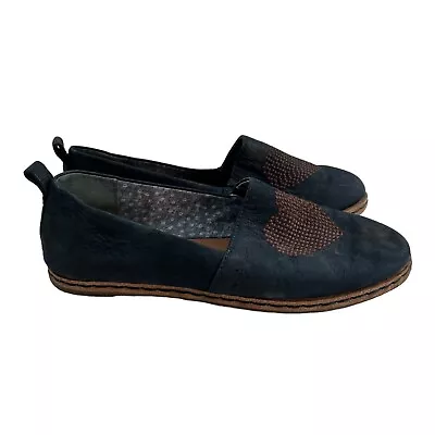 ED Ellen DeGeneres Nalita Heart Shoes Size 6 Slip On Leather Lagoon Blue • $24.66