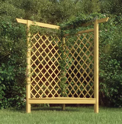 Wooden Corner Pergola Garden Patio Bench Trellis Arbour Arch Climber Structure • £159.90