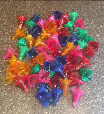 Lot 50Vintage Plastic Christmas Mini Light Flower Covers Multiple Colors • $14.99