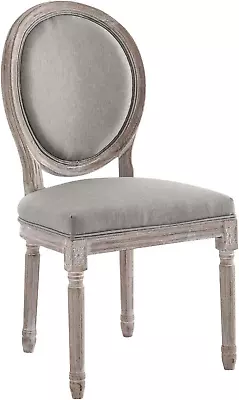 Emanate French Vintage Upholstered Fabric Dining Side Chair In Light Gray • $169.99