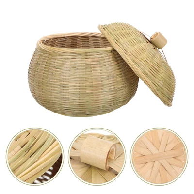 £10.76 • Buy Woven Basket Round Seagrass Baskets Egg Storage Basket Wicker Bowls