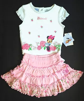 Disney's  Minnie Mouse ~spring Blossoms  Infant Girls Skirt Set~ Sz 12 Months • $21.99