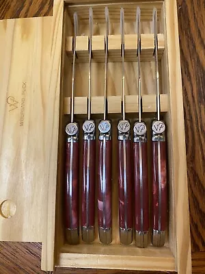 Wolfgang Puck 6 Pieces Knife Set Cranberry Red Handles Unused Knives • $9.95