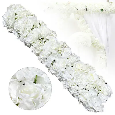 $42.75 • Buy Artificial Silk Rose Flower Wedding Flower Row Arch Background Wall Plant Decor