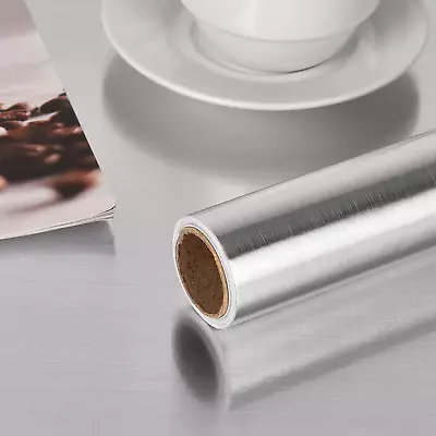 Mecpar Silver Stainless Steel Contact Paper 15.8'' X 78.8'' Silver Wallpaper Bru • $11.83