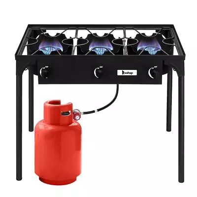 Zokop Portable Propane 225000-BTU 1-3 Gas Burners Outdoor Cooker Stove BBQ Grill • $81.90