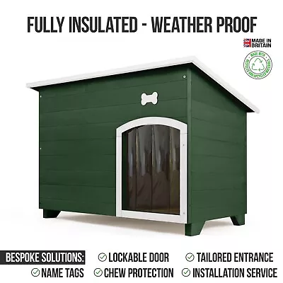 Outdoor Dog Kennel / House Winter Weather Proof Insulated - XL Forest Green 303 • £299.99