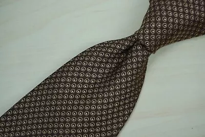 A. Sulka & Company Brown Fisheye Circular Geometric Twill Silk VINTAGE Tie  • $49.99