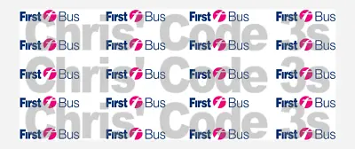 Code 3 Adhesive Vinyl Decals Suit 1/76 Corgi / CMNL Buses - First Bus Logo • £7