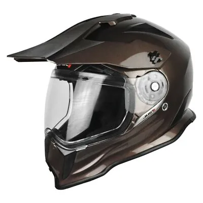 Just1 J14 Solid Carbon Helmet Brown Gloss Large L Dual Sport Sxs Atv Motorcycle • $75