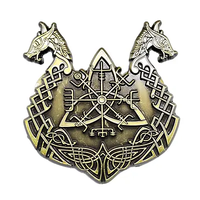 Dragon Longboat Pin Badge Vegvisir Trinity Norse Viking Metal Enamel Brooch Pin • $8.64