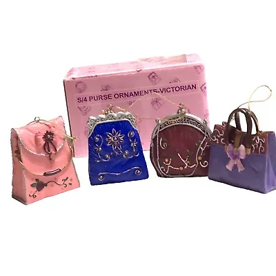 Victorian Style Miniature Resin Purses Christmas Ornaments~Set Of 4/NIB • $14.60