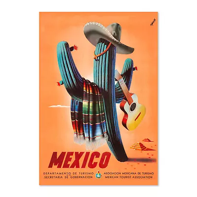 1940s Mexico Saguaro Cactus Vintage Style Travel Poster - Classic Art Print • $16.99