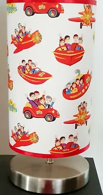 Bedside Touch Lamp Night Light  Fabric Shade Wiggles Emma Big Red Car • $79.98