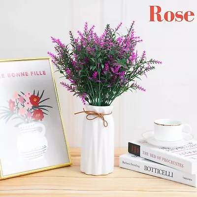 Artificial Flowers Plastic Fake Plants UV Resistant Home In/Outdoor Garden Decor • £2.99