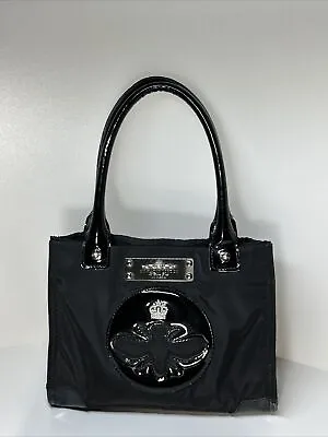 My Flat In London By Brighton Black Queen Bee Tote In Nylon And Lacquer Handbag • $45