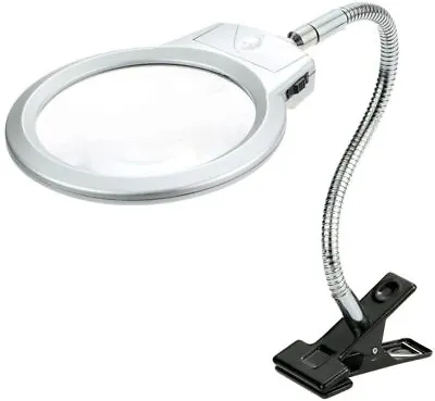 LED Illuminated Magnifying Glass Desk Lamp Metal Hose Clamp Lamp For Rework US • $14.99