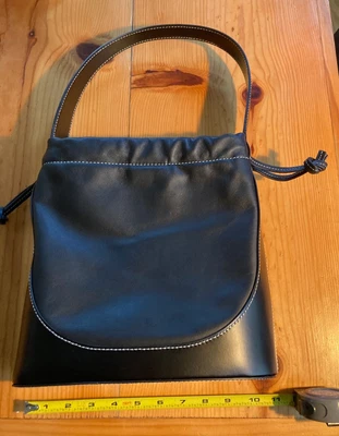 $80 • Buy STAUD Women's Tote Bag, Black Leather, 2 Pockets GREAT SHAPE!
