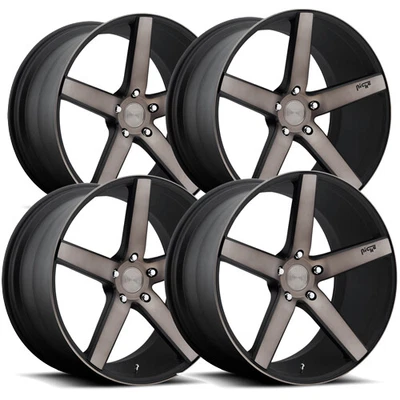 $1143.96 • Buy (Set Of 4) Niche M134 Milan 19x8.5 5x112 +42mm Black/Tint Wheels Rims 19  Inch