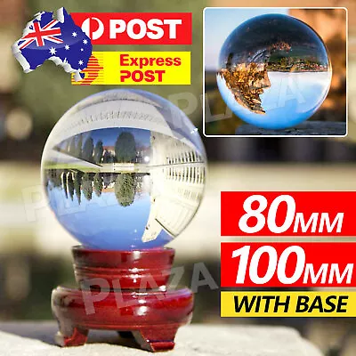 80mm Clear Glass Crystal Healing Ball Photography Lens Ball Sphere Decoration • $29.95