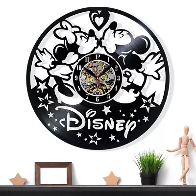 Disney Mickey Mouse Vinyl Wall Clock Gift Surprise Ideas Friends Birthdays Decor • $16.97