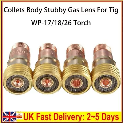£6.99 • Buy Brass Collets Body Stubby Gas Lens Connector With Mesh For TIG WP 17/18/26 Torch