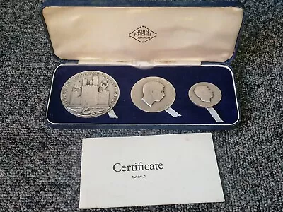 £200 • Buy John Pinches The Investiture Of Prince Charles 1969 3 Britannia Silver Medal Set