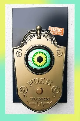 Halloween Doorbell Prop Spooky Eye Open/closes Eerie Moves Animated Voice Light • £20.75