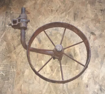 Antique Steel Cast Iron Industrial Caster Wheel 15 In Diameter • $99