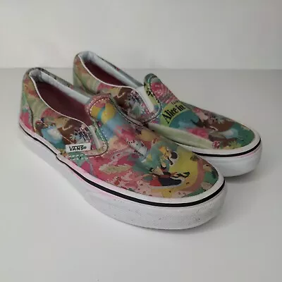 Vans Disney Classic - Slip On Kids Size 1 Alice In Wonderland Shoes • £40.94