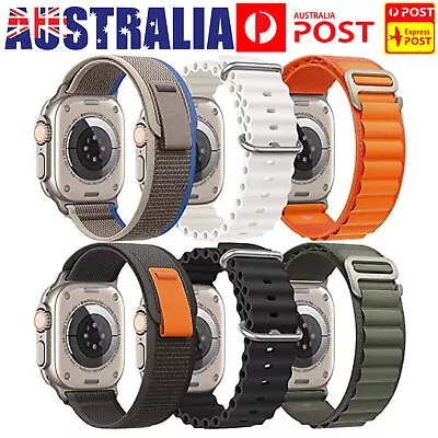 $11.99 • Buy For Apple Watch Ultra 49mm Alpine Trail Loop Ocean Band Strap Nylon Silicone