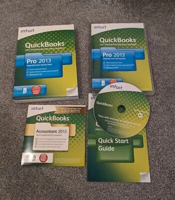 INTUIT QUICKBOOKS PRO 2013 And Accountant 2013 WINDOWS CD MANUAL (Licence Used) • £139