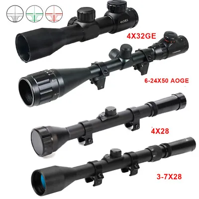 Tactical Rifle Scope 6-24x50AOEG 4x32 3-9x50 Red Green Illuminated Optical Scope • $29.99