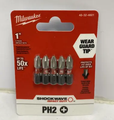 Milwaukee 1  5 Pack Impact Bits Shockwave PH2  48-32-4601 • $6