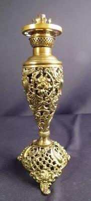 Outstanding 1880's Junior Size Fancy Brass Kerosene Oil Table Lamp • $149.99