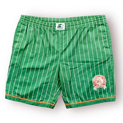 Starter University Of Miami Hurricans Pinstripe NCAA 90's Shorts Vintage Size • $52.50