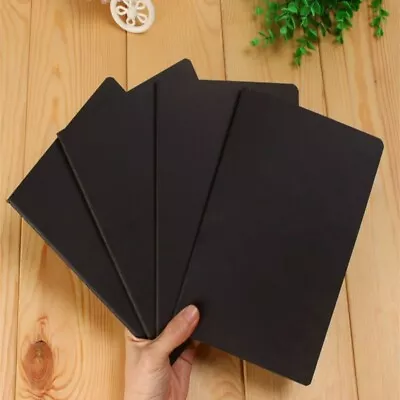 A6 Notebook Black Hardback Journal 88 Pages Blank Sketchbook School • $8.10