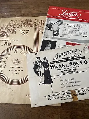 Vintage 30’s Waas & Son Co. Theatrical Supplies Catalog Costumes Halloween Rare • $29.99