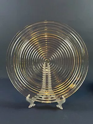 Vintage Anchor Hocking Clear Depression Glass Chop Platter MANHATTAN C.1938-41 • $20