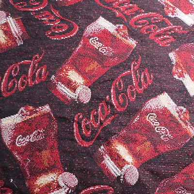 Coca Cola Tapestry Fabric Coke Glass Logo 2004 Remnant 14  X 17  #4997 • $7.99