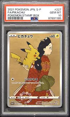 PSA 10 Pikachu Stamp Box Promo 227/S-P Pokemon TCG Card Gem Mint 2021 • $359.99
