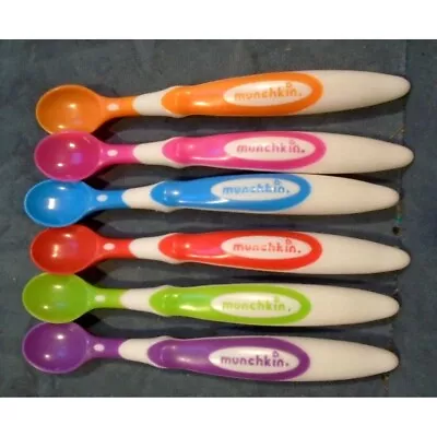 Lot Of 6 Colorful Plastic Munchkin Infant Feeding Safety Spoons • $2.99