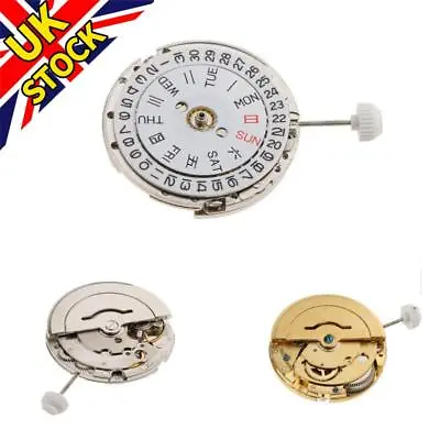 25mm Dual Calendar At 3 Automatic Mechanical Watch Movement For Miyota 8205 8200 • £20.98